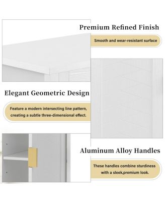 Streamdale 55.1" 4-Door Storage Sideboard with Open Shelf & Adjustable Shelves