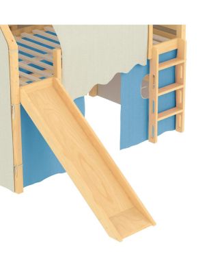 Full Size House Loft Bed with Sills, Tents, Lights, Slide