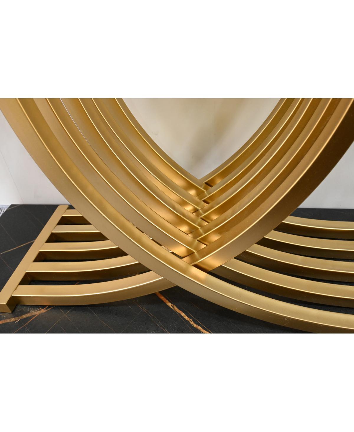 Streamdale Furniture Gold Intertwined Metal Legs Luxury High-End Entryway Accent Console Table