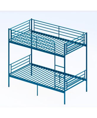  Metal Twin Over Twin Bunk Bed with Ladder