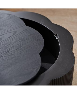 Streamdale Modern Plum Blossom Coffee Table with Storage - Black