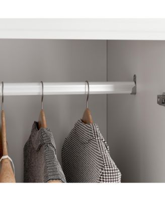 White Wood 4-Door Corner Wardrobe Armoires with Storage Shelves