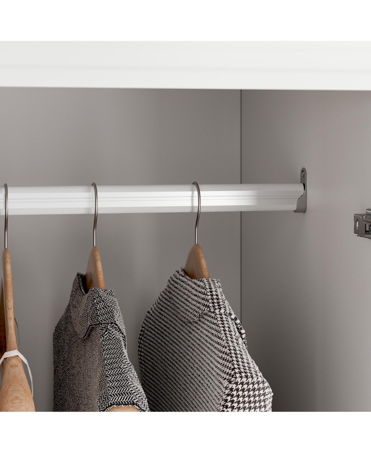 Famapy White Wood -Door Corner Wardrobe Armoires with Storage Shelves