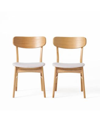 5-Piece Dining Table Set with Solid Wood Frame Table and 4 Upholstered Chairs