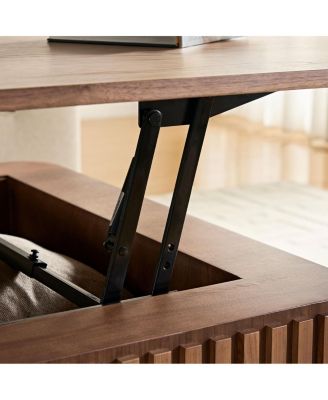 Modern Handcraft Drum Coffee Table with Hidden Storage