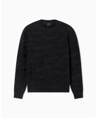 Men's Jacquard Camouflage Mercerized Cotton Sweater