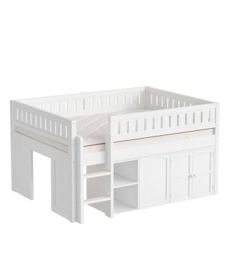 Loft Bed with Storage Cabinet and Chalkboard Panel