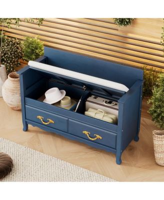 Shoe Bench with Removable Cushion & Hidden Storage