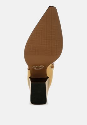 Womens Stemon Three Tone Block Heel Boots