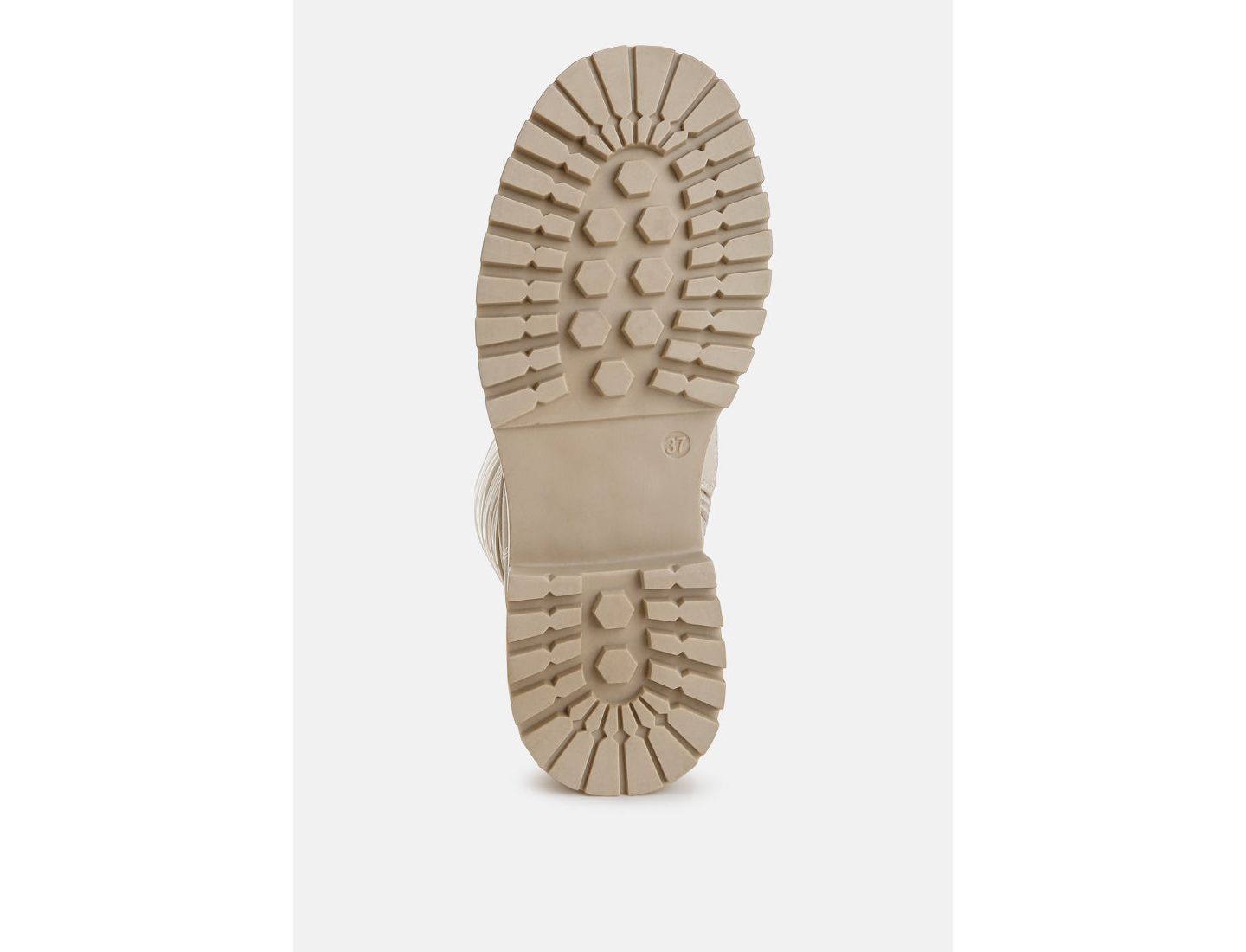 Женские ботинки London Rag Argi Anti-Skid Lace-Up Combat, цвет: Бежевый гладкий — фото 5