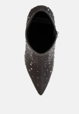 Womens Sakura Diamante Embellished Microfiber Boots