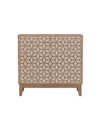 31.5-inch geometric sideboard with 2 doors and adjustable shelves.