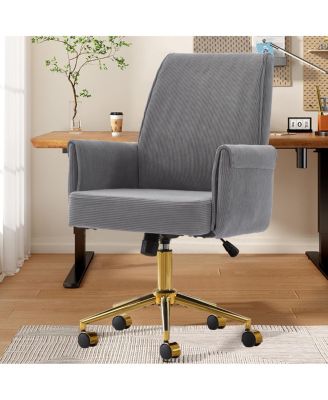 Mid-back office chair, striped fabric, ergonomic design