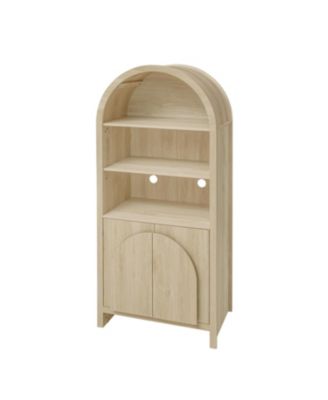 Arched Kitchen Pantry Cabinet with Adjustable Shelves