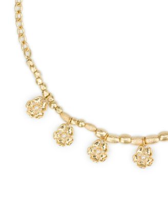 Gold-Tone Beaded Charm Necklace