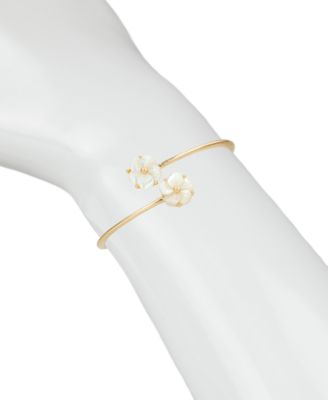 Gold-Tone Fruit Collection Flower Cuff Bangle