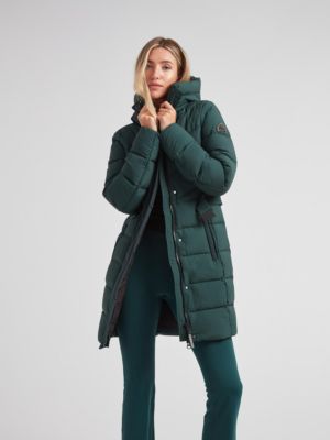 Women's Diamond Belted Hooded Down Coat