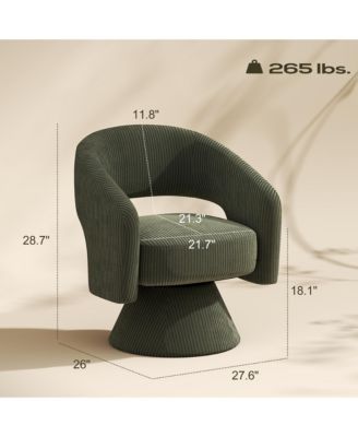 Swivel Accent Chair, Modern Barrel Chair with Thick Padding,