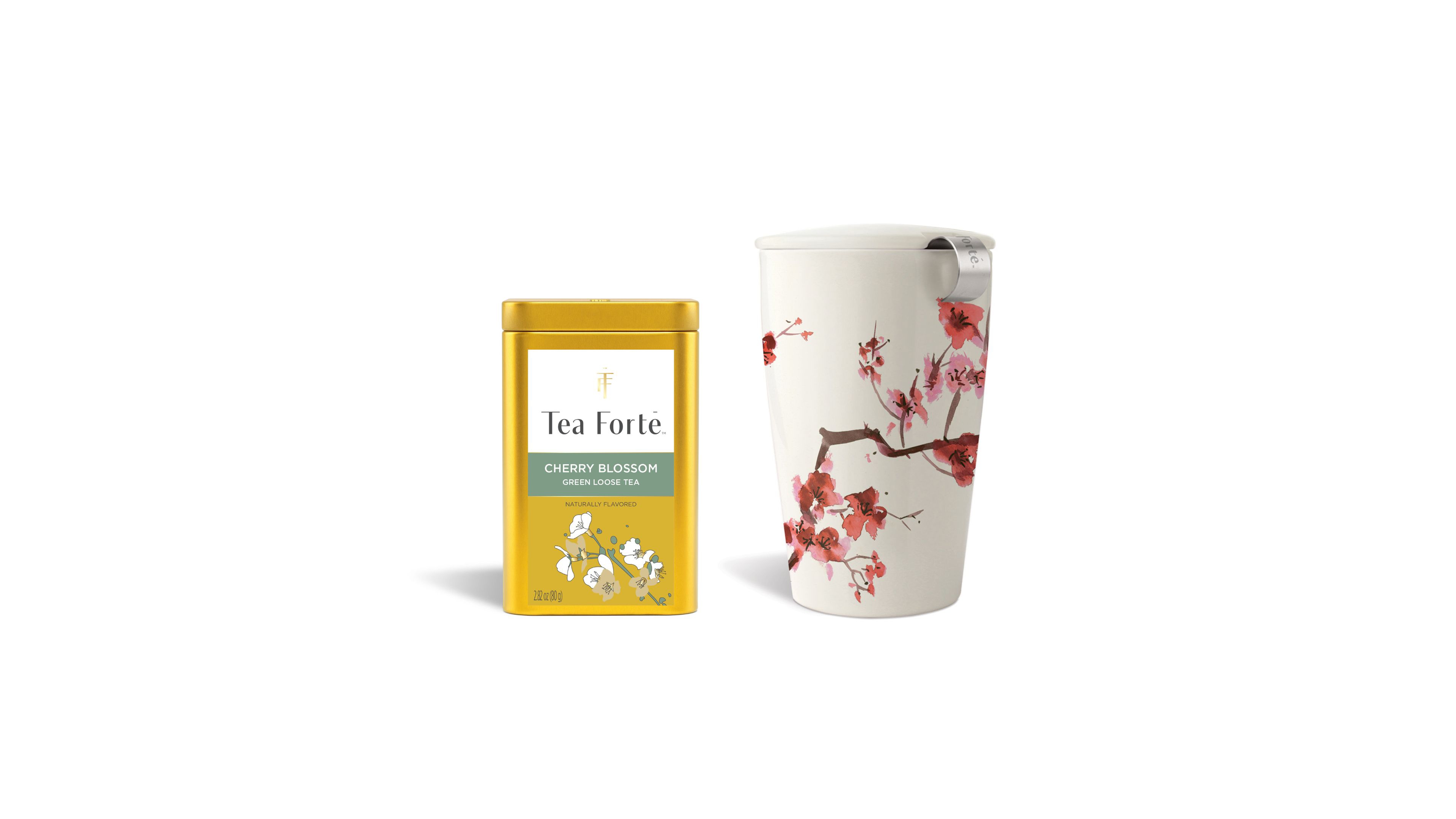 Tea Forte Kati Cherry Blossom Steeping Cup and Loose Tea Canister, 3-Pc.