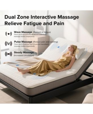 Adjustable Bed Frame Queen w/ Massage, USB, LED, Remote