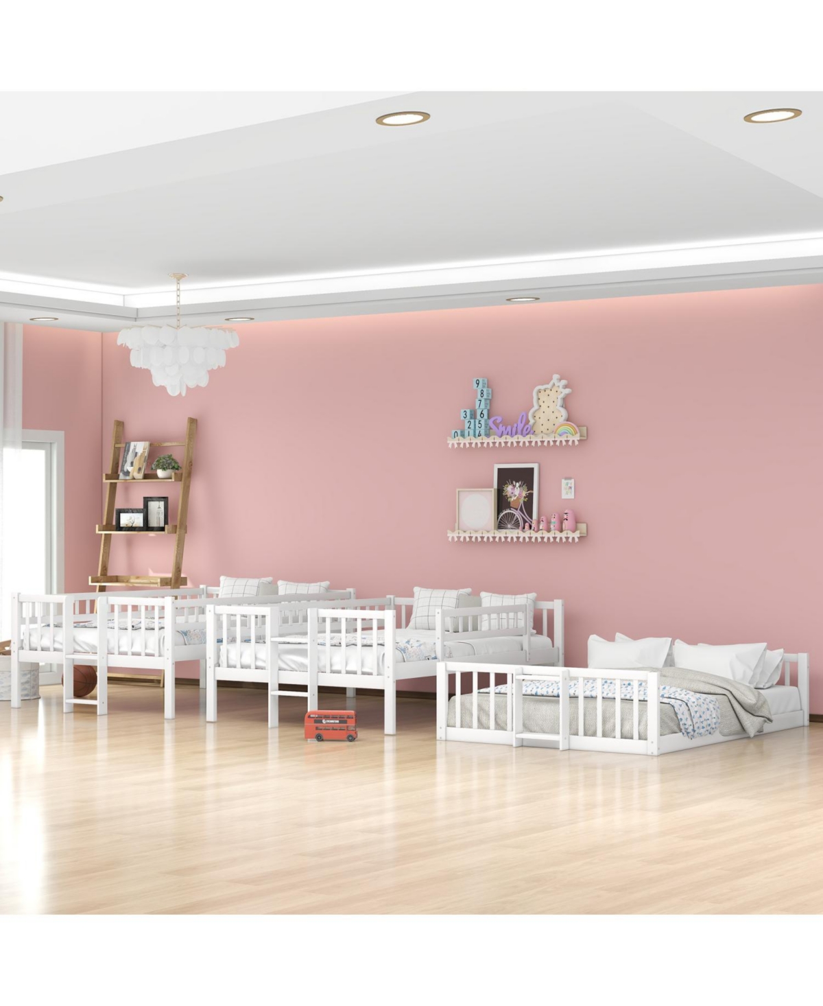 Streamdale Furniture Triple Full Bunk Bed with Ladder & Slide