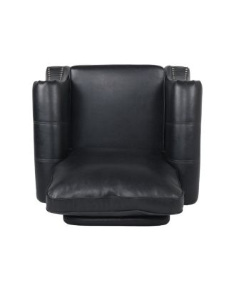 Contemporary Faux Leather Club Chair with Nailhead Accents