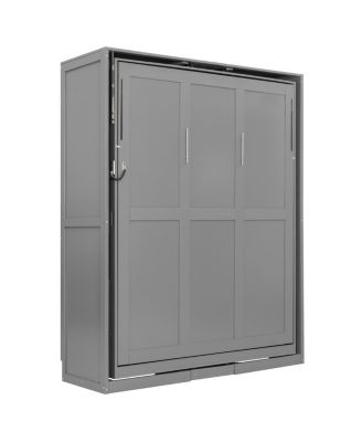 Rotating Queen Murphy Bed with Hidden Storage, Space-Saving Wall Bed for Small Rooms