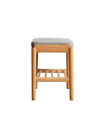  Solid Wood Shoe Bench with Cushion