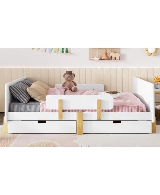 Full Size Platform Bed with Storage, Solid Wood Frame, No Box Spring Needed