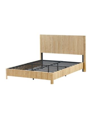 Queen Size Wooden corrugated curved lines, No Box Spring Needed