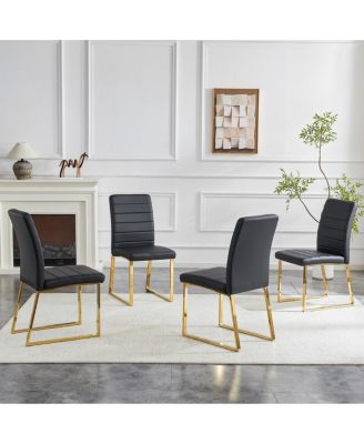 4-Pack Heavy-duty Chairs: 2.1" Cushion, Iron Frame, Home/Office Value