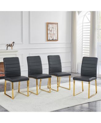 4-Pack Heavy-duty Chairs: 2.1" Cushion, Iron Frame, Home/Office Value