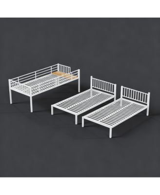 Triple Bunk Bed for Kids, 3 Beds, Metal, Separates into 3 Twin Beds