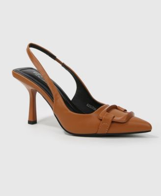 Women's Cindy Slingback Pumps with Tonal Buckle Detail