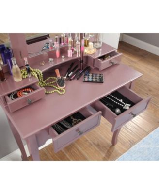 Sanlo Wooden Vanity Make Up Table and Stool Set