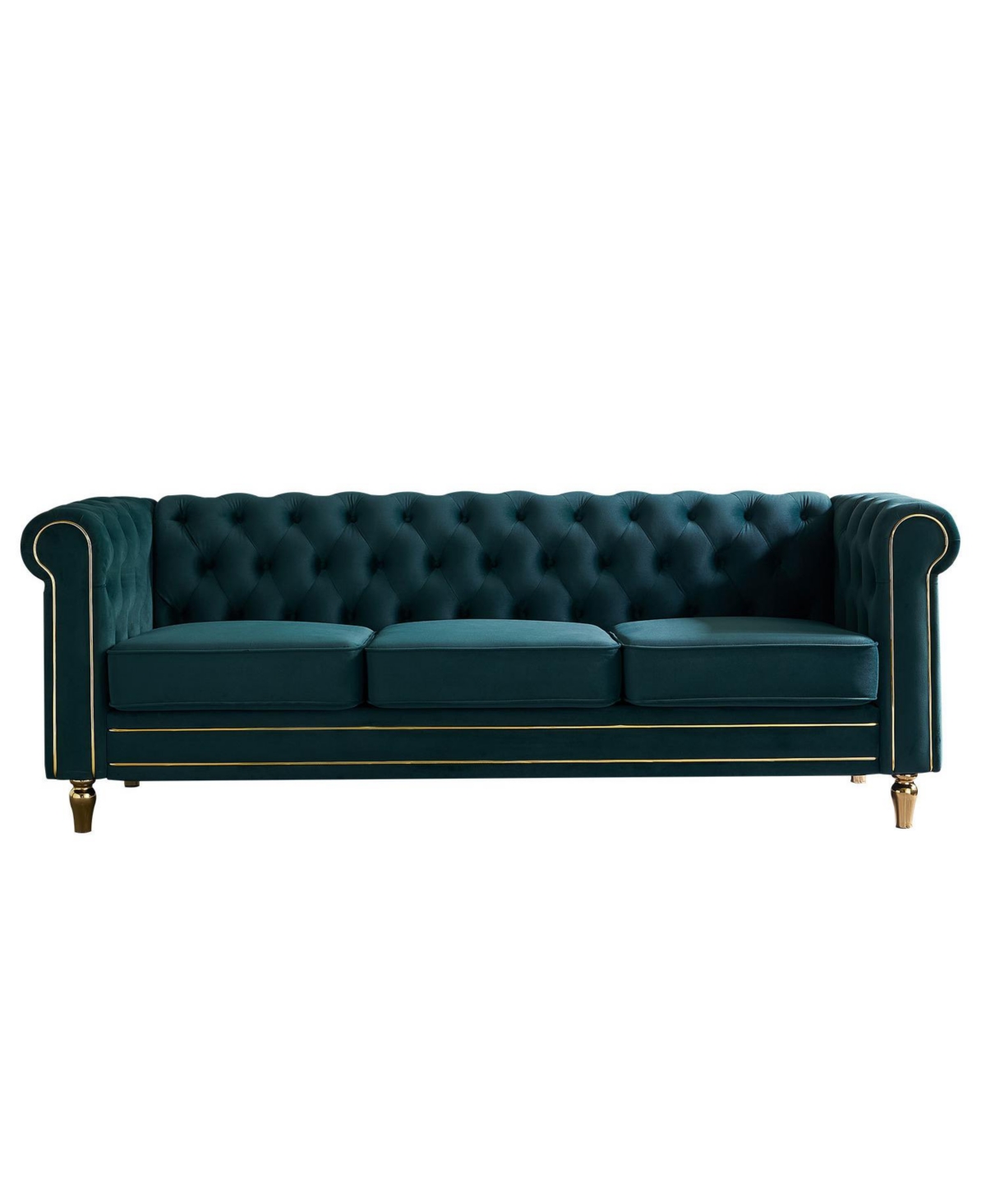 Streamdale Furniture Chesterfield Velvet Sofa 84.65 inch for Living Room