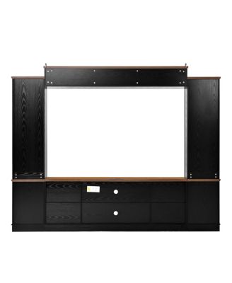 98.8" W Entertainment Center with Bookshelves for TVs up to 80