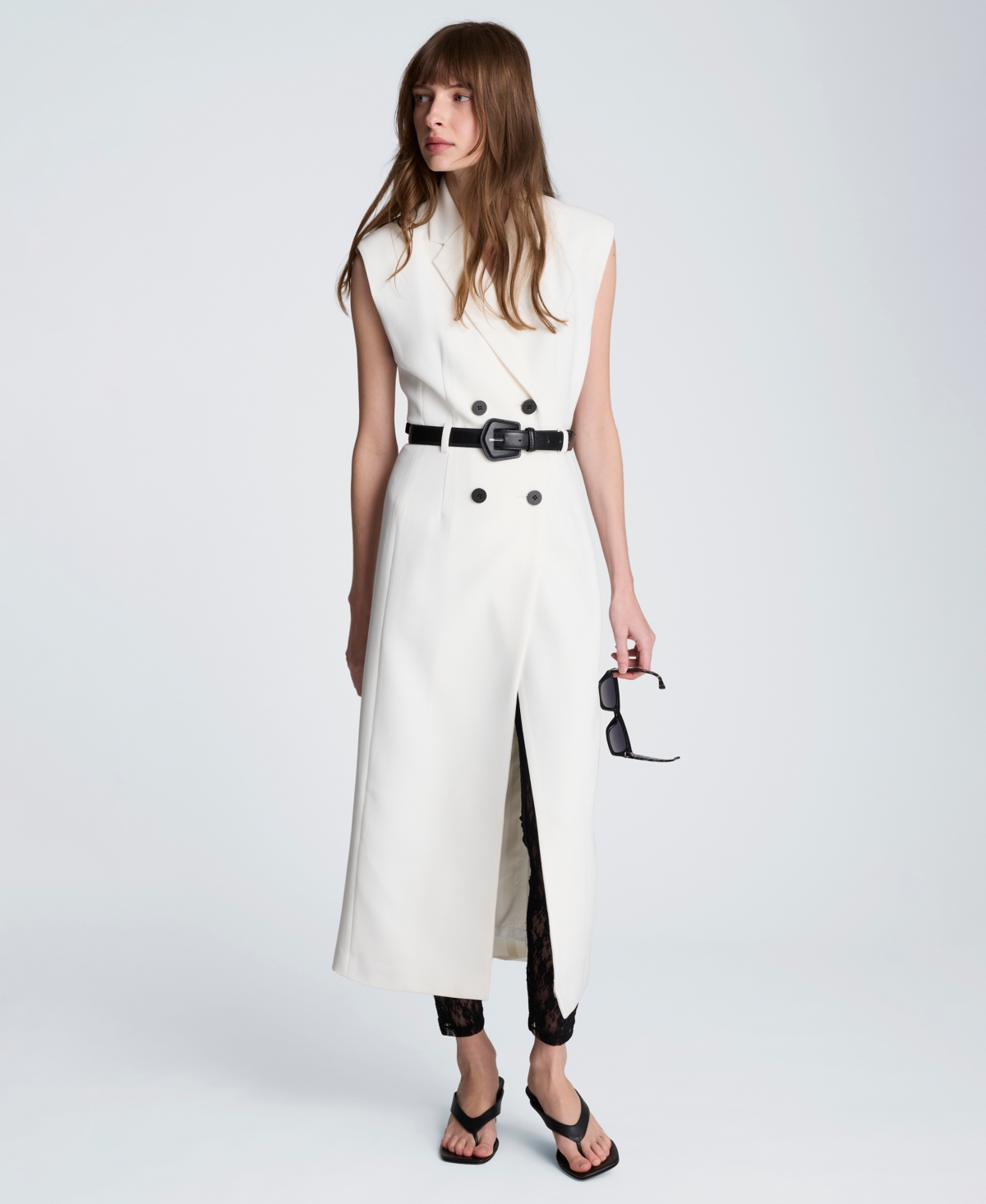 Kenneth Cole Women's Modern Midi Trench Collared Dress