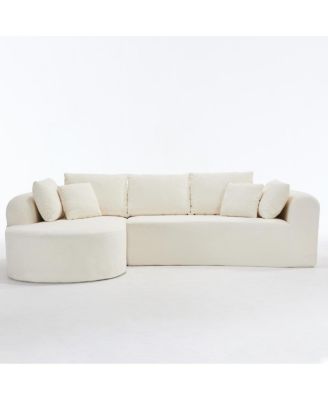 Modern Cloud Sofa with 7 Pillows & L-Shape Modular Design