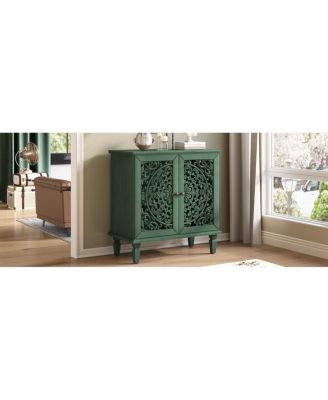Streamdale Vintage Carved 2-Door Accent Cabinet with Floral Design