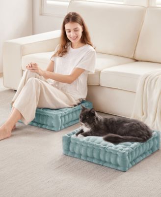 Azza Chenille Decorative Floor Pillow, 20" x 20"