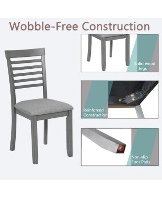 Streamdale Wooden Dining Chairs Set of 4 with Padded Seat, Gray