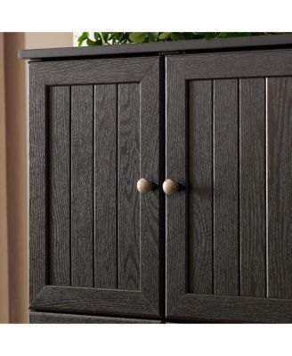 Streamdale Storage Cabinet with 8 Doors and 4 Shelves, Black