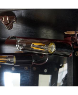 Lighted Corner Curio Cabinet - Display Case for Living Room, Collectibles, Wine & Bar Glass Storage