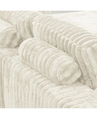 Streamdale Luxury Ribbed Chenille Upholstered Modular Sectional Sofa with Ottoman