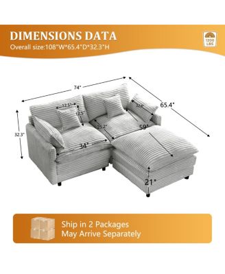 Streamdale Seven-piece sofa set with console, coffee table & 6 pillows