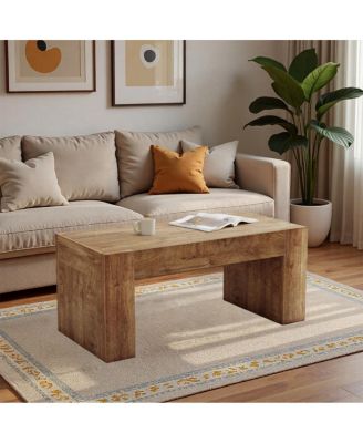 Farmhouse Coffee Table with Hidden Storage Drawer