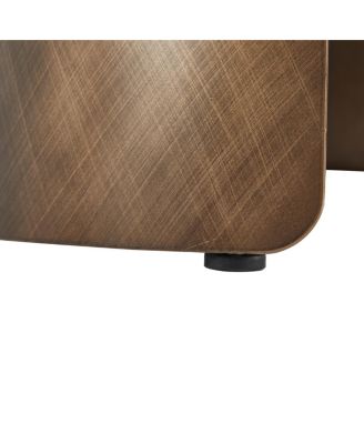 Streamdale 47.25" Round Dining Table, Retro Style, Seats 4-6, Walnut Wood/Bronze