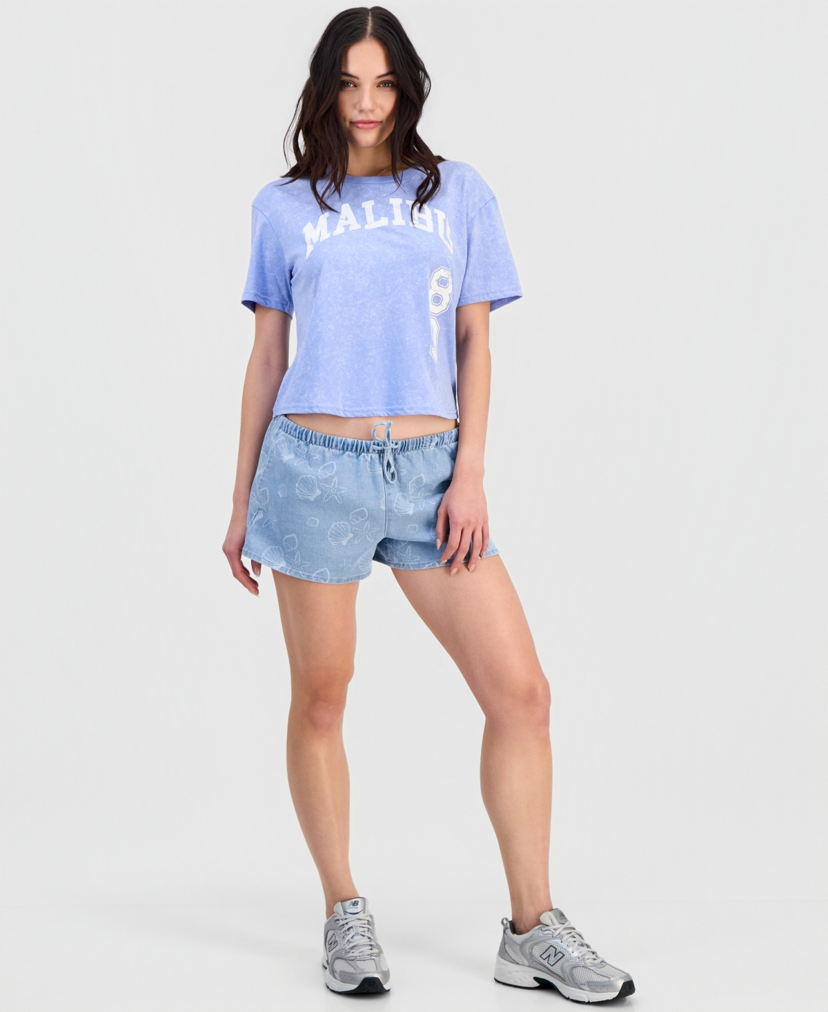 Rebellious One Juniors' Malibu-Graphic Mineral Wash T-Shirt
