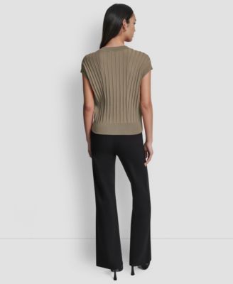 Women's Ribbed Short-Sleeve Sweater